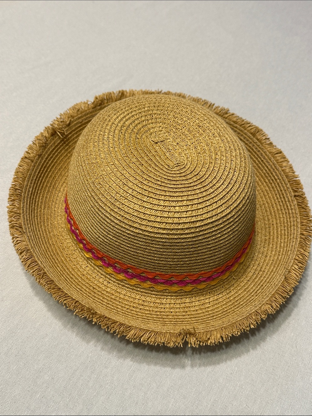 Sunny Dayz Youth Tan Straw Sun Hat with Accent Band
